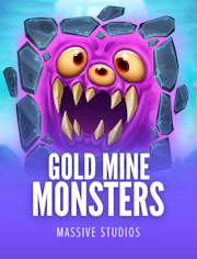Slot de minería de oro con monstruos y estilo divertido de premio alto.